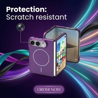 Casing Ponsel Anti Sidik Jari Magnetik Lipat Trendi, Desain Premium, Tahan Banting, Pengisian Daya Nirkabel untuk Duo Cover