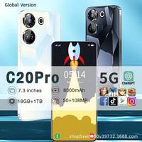 Smartphone 5G C20pro à écran 7,3 pouces, 50MP+108MP, 16 Go+1 To de mémoire, téléphone Android à grande capacité de stockage, vente chaude