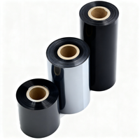 Roll Pita Resin Wax Inti 1/2" Tinta Keluar Pita Barcode Kompatibel dengan Printer Label Oki Konica Minolta & HP