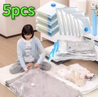 Sac de rangement sous vide réutilisable en PA+PE, économiseur d'espace, scellant pour vêtements, literie, aliments, emballage de voyage, usage domestique