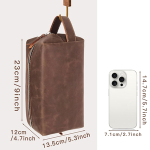 Borsa Organizer Personalizzata in Pelle PU per Articoli da Toeletta, Impermeabile, per Rasatura, Palestra, Viaggio e Bagno, per Uomo - Product Image 2