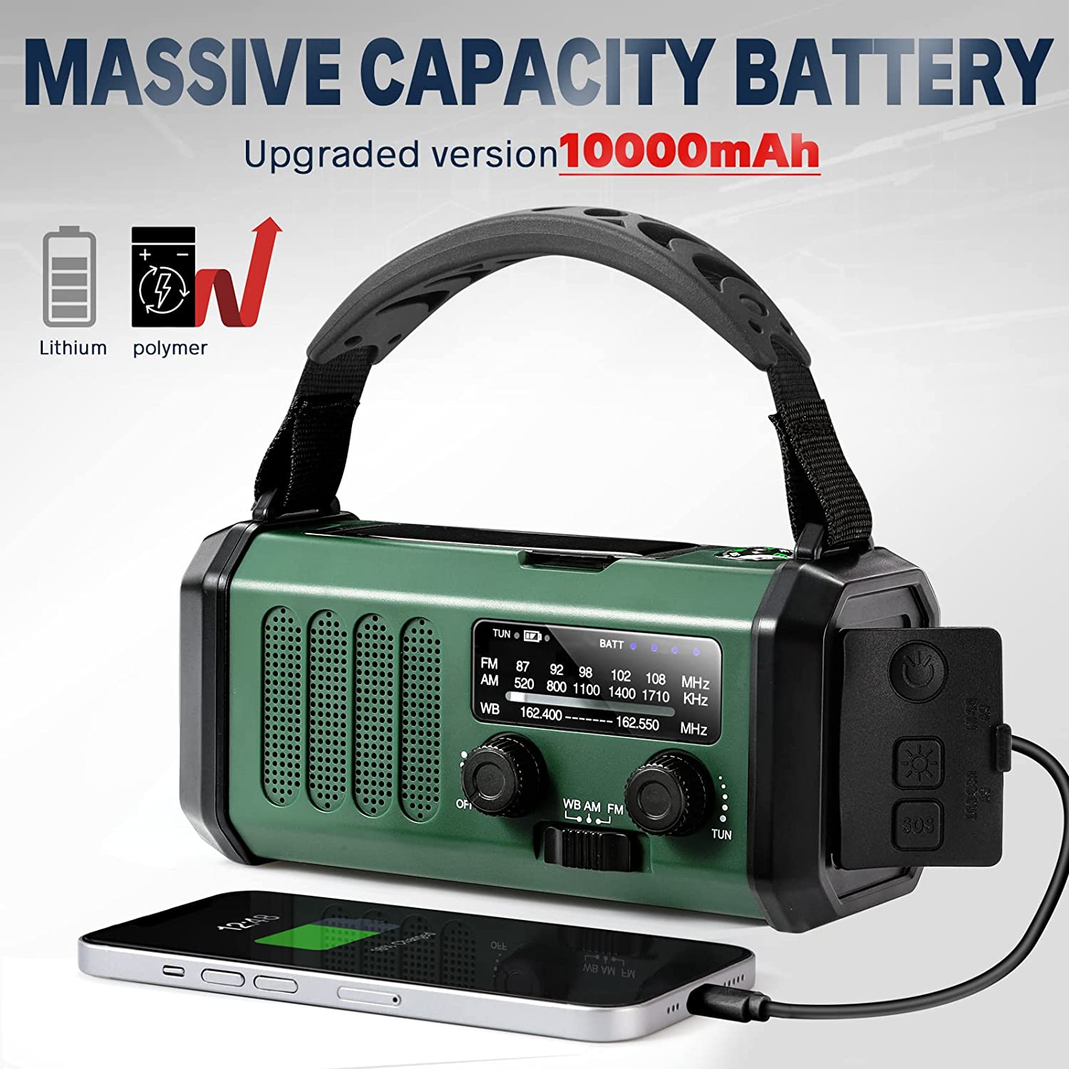 Radio powerbank med 10.000mAh
