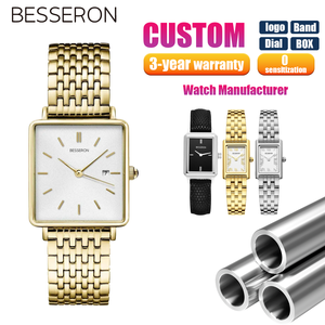 Fornitore Besseron Orologi <span class=keywords><strong>da</strong></span> Donna Personalizzati con Logo Privato <span class=keywords><strong>Orologio</strong></span> Bracciale Hip Hop in Acciaio Inox per Ufficio - Product Image 2