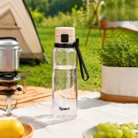 700ml Einfacher Transparenter Wiederverwendbarer Auslaufsicherer Wasserbecher mit Deckel und Direktem Trinkhalm Doppelter Trinköffnung für Sommer und Camping