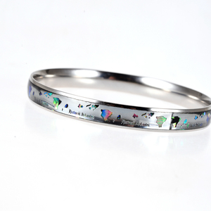 Brazaletes de mapa de las <span class=keywords><strong>islas</strong></span> hawaianas de concha de abulón negro pulseras de acero inoxidable para mujeres y hombres - Product Image 3
