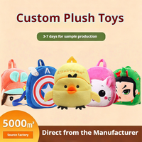 Sac à dos en peluche CE EN71 OEM, jouet en peluche personnalisé, design sur mesure, sac personnalisable