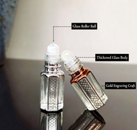 En stock – Flacon roll-on de luxe en verre vide de 3 ml et 5 ml, style Moyen-Orient, pour parfum et huiles essentielles, idéal pour le massage