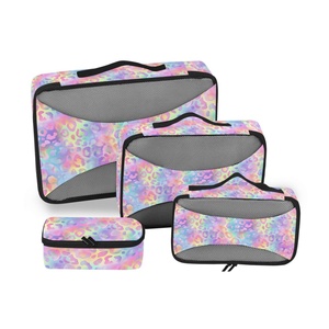 Nouveauté : Ensemble de 6 sacs de compression pour vêtements de voyage, motif guépard arc-en-ciel, avec fermeture éclair, pour bagages - Product Image 2