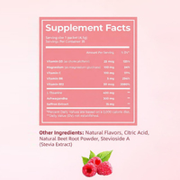 Complément de Cortisol OEM Framboise Citron Sans Sucre Poudre de Magnésium à Boire pour le Sommeil et la Relaxation Soutient l'Équilibre Hormonal pour Femmes