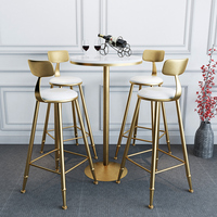 Table haute ronde en marbre avec tabouret pivotant amélioré, petite table de bar murale pour la maison, table et chaise pour bar, salon de thé, balcon