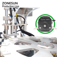 Ligne de production de remplissage et de capsulage automatique de flacons roll-on pour cosmétiques et parfums ZONESUN ZS-AFCL8 avec pompe péristaltique et emballage en carton