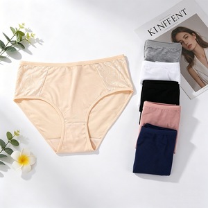 Slip da donna <span class=keywords><strong>a</strong></span> <span class=keywords><strong>vita</strong></span> media in cotone traspirante tinta unita; Mutande <span class=keywords><strong>a</strong></span> copertura totale; Slip estivi taglie forti per mamme; Ingrosso ODM - Product Image 3