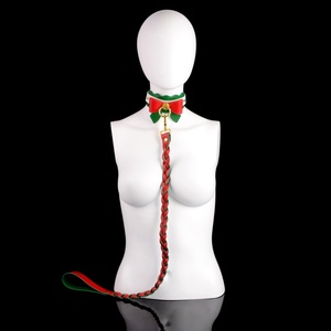 Collar de Cuero con Lazo Navideño FUNSM, Collar Sexy para Cosplay BDSM, Juego de Collares y Correa para Mujer, Accesorios de Bondage Fetiche - Product Image 3