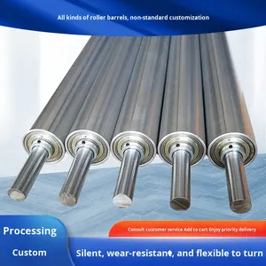 مجموعة بكرات ناقلة جديدة من الفولاذ المقاوم للصدأ والفولاذ الكربوني للخطوط الإنتاجية، بكرات مطلية للبيع المباشر من المصنع - Product Image 2