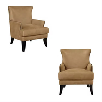 Fauteuil de salon style rétro vintage Fauteuil de bureau en similicuir brun Canapé simple chaise d'appoint