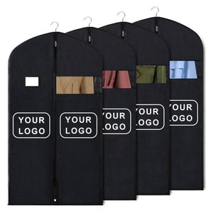 Housse à vêtements personnalisée avec impression de logo, sac anti-poussière non tissé pour sacs à main, housse de costume portable, housse à vêtements pliable avec logo personnalisé - Product Image 1