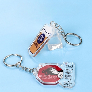 Custom Design One Piece Glitter Display Acrylic <b>Keychain</b> Cute <b>Anime</b> Cartoon Style Personalize Sublimation Logo Waterproof - Product Image 5