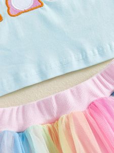 Conjunto de Ropa Boutique de Pascua 2026 para Niñas Pequeñas, Camiseta de Conejito Estilo Hip Hop, Falda Tutú Pastel, Conjunto de 2 Piezas para Bebés - Product Image 4