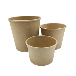 Logo personnalisé 500 750 1000 ML jetable alimentaire à emporter boîte à soupe conteneur bols à salade bol <span class=keywords><strong>en</strong></span> papier kraft avec couvercle - Product Image 2