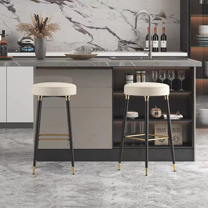 Luxe Doré Noir Haute Métal Jambe Tabouret De <span class=keywords><strong>Bar</strong></span> Maison Cuisine Bureau Restaurant Café Café En Cuir Rembourrage <span class=keywords><strong>Chaise</strong></span> De <span class=keywords><strong>Bar</strong></span> - Product Image 6