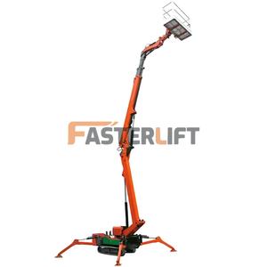 Cesta giratoria de 16m y 18m, plataforma de elevación de trabajo aéreo eléctrico, elevador de pluma de araña con orugas ajustable - Product Image 3