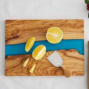 Grosir rumah alami <span class=keywords><strong>Resin</strong></span> epoksi dan papan pelayanan pemotong kayu zaitun untuk piring makanan Charcuterie keju buah - Product Image 2