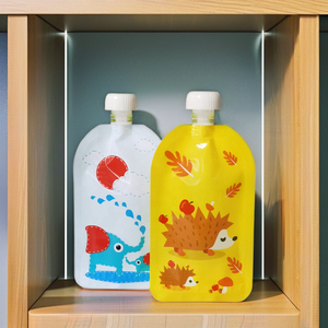 Sacchetto per Alimenti per Bambini Personalizzato Senza BPA, Ricaricabile, con Beccuccio, Riutilizzabile, con Cerniera, per Alimenti Biologici, in Plastica PE Riciclabile - Product Image 2