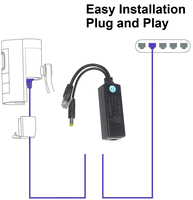 Adaptateur de séparateur d'injecteur rj45 24 v, 2000 pièces, Din 12v, répartiteur 802.3Bt, interrupteur POE 24 V 12V