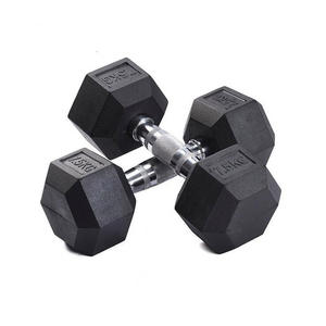 Harga pabrik dumbbell hex peralatan kebugaran hitam dilapisi karet dumbbell rumah gym hex dumbbell set - Product Image 2