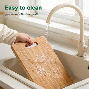 Tabla de Cortar de Bambú Natural Antibacteriana al 99.9%, 3 Piezas con Orificio para Colgar, para Uso en la Cocina del Hogar - Product Image 5