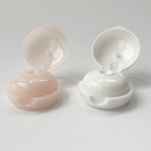 20/410 24/410 White and Pink Plastic Flip Top Cap Snap Top Dispensing Caps Closure for Plastic Cosmetic Bottles - Product Image 4