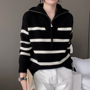 Suéter <span class=keywords><strong>de</strong></span> <span class=keywords><strong>Punto</strong></span> Casual para Mujer, Cuello Redondo, Cuello Alto, Manga Larga, para Otoño - Product Image 3