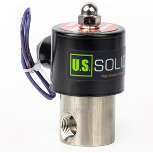 États-Unis Vanne solénoïde solide 3/8 po 12 V CC en acier inoxydable normalement fermée avec joint Viton - Product Image 1