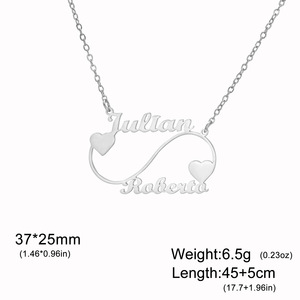 Colar Personalizado com Design de Coração e Dois Nomes, Joia de Moda em Ouro Folheado, Presente para Mulheres e Homens - Product Image 4
