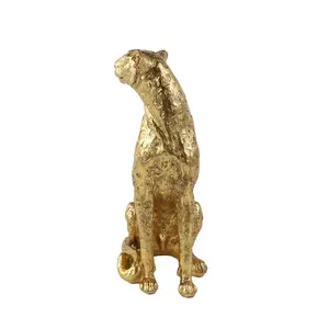 Embrace Elegance with the Golden Resin Leopard Ideal Gift Decor for Home Office Garden Perfect Corporate Birthday Celebrations