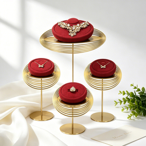 Wholesale jewelry display stand-type ring display pendant necklace displays high end metal-encrusted window display - Product Image 2
