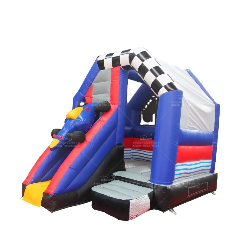 WINSUN 2024 Mini Race Car Inflatable Bouncer Jumping Castle Inflatable Bounce House With Slide