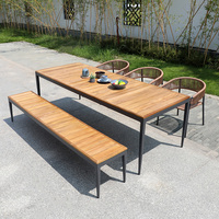 Nouveau design table et chaises 6 pièces ensemble de jardin chaise en rotin et osier table à thé ensemble de meubles bon marché