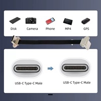 Câble de données USB Type C en forme de U, mâle-mâle, câble FPC, angle droit à 90 degrés, ruban plat souple et flexible pour batterie externe