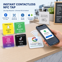 Cartes de visite NFC en acrylique, autocollants de table pour Google, Facebook, Instagram, restaurants, tags d'engagement pour les abonnés aux réseaux sociaux