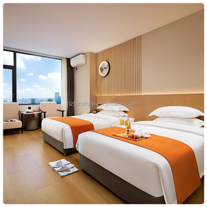 Customize 3-Star Hotel Bed <b>Cheap</b> King Size Bed <b>Frame</b> with IUpholstered Headboard for Budget Hotel Bedroom Set Furniture Projects - Product Image 2