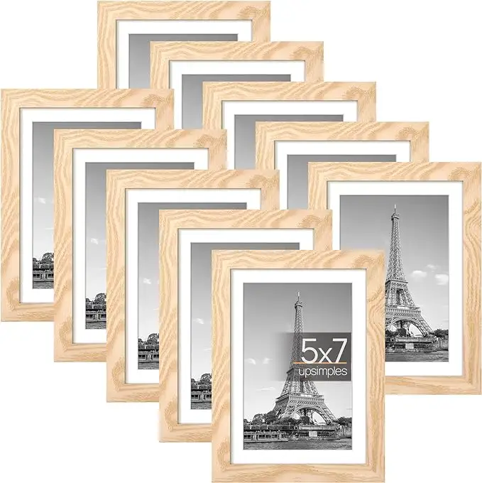 5X7 Fotolijst Set Van 10, Display Foto 'S 4X6 Met Mat Of 5X7 Zonder Mat