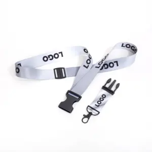 EHUA Colorful Eco-friendly Polyester Lanyard Ergonomics Seamless Ribbon Lanyard With Swivel Hook Safety Buckle For Advertising