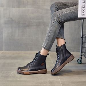 Hot Selling 2024 New Cowhide <b>Boots</b> Flat Casual Short <b>Boots</b> Women - Product Image 2