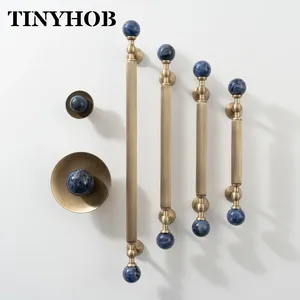 Poignée <span class=keywords><strong>de</strong></span> meuble en laiton bronze antique / Pierre naturelle, design vertical cannelé, pour armoire <span class=keywords><strong>de</strong></span> cuisine et tiroir - Product Image 2