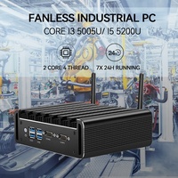 Mini PC industriel avec processeur I7 5500U, 8 Go de RAM DDR3, SSD 128 Go, WIFI, Linux, 2 LAN, 2 RS232, tablette industrielle robuste sans ventilateur