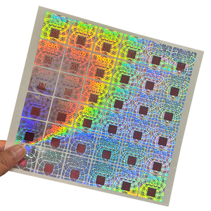 Feuilles d'autocollants de sécurité holographiques personnalisées avec <span class=keywords><strong>code</strong></span> QR et numéros de série, feuilles d'étiquettes anti-contrefaçon arc-en-ciel, découpe en vrac - Product Image 1