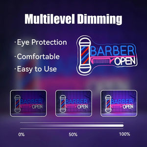 Letrero LED de Neón Abierto para Barbería, con USB y Regulable, para Exhibición en Ventana, Salón de Belleza, Barbería, Sala de Estar, Tienda, Decoración de Pared - Product Image 4