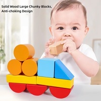 Juguete Educativo Montessori para Niños, 2 en 1, Juego de Bloques de Construcción de Madera Creativos y Coloridos de 100 Piezas con Cubo Portátil