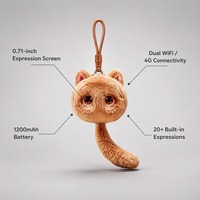 Yapay Zeka Destekli, Polyester Dolgulu Peluş Oyuncak, WiFi 4G ESIM Sesli Sohbet Arkadaşı, 20+ İfade, Çoklu Dil Desteği, Her Yaş İçin Uygun